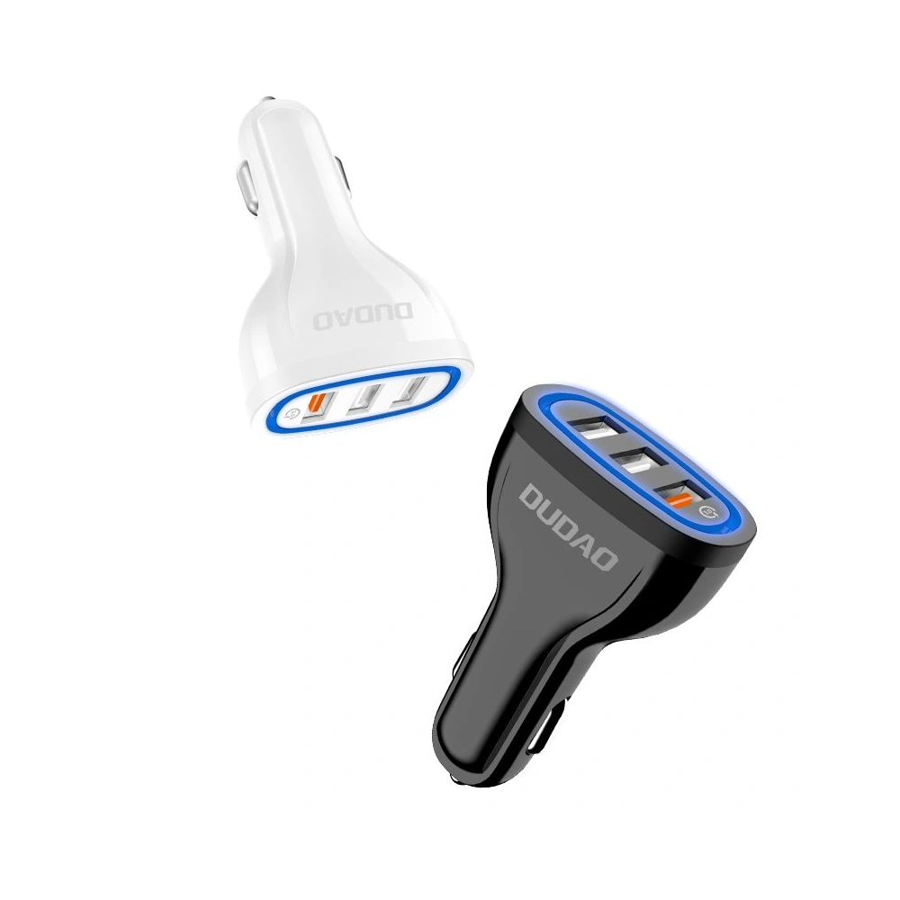 Ładowarka samochodowa Dudao Quick Charge 3.0 2.4A 18W 3xUSB biały (R7S)