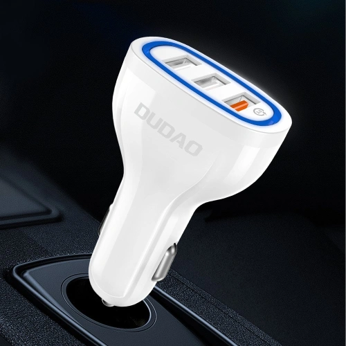 Kup Încărcător auto Dudao Quick Charge 3.0 2.4A 18W 3xUSB alb (R7S) - DDA26 - {ean13} - Sklep Home Screen