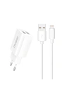Încărcător de rețea Dudao 2x USB 5V/2.4A + cablu Lightning alb (A2EU)