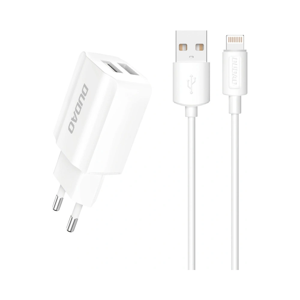 Ładowarka sieciowa Dudao 2x USB 5V/2.4A + kabel Lightning biały (A2EU)