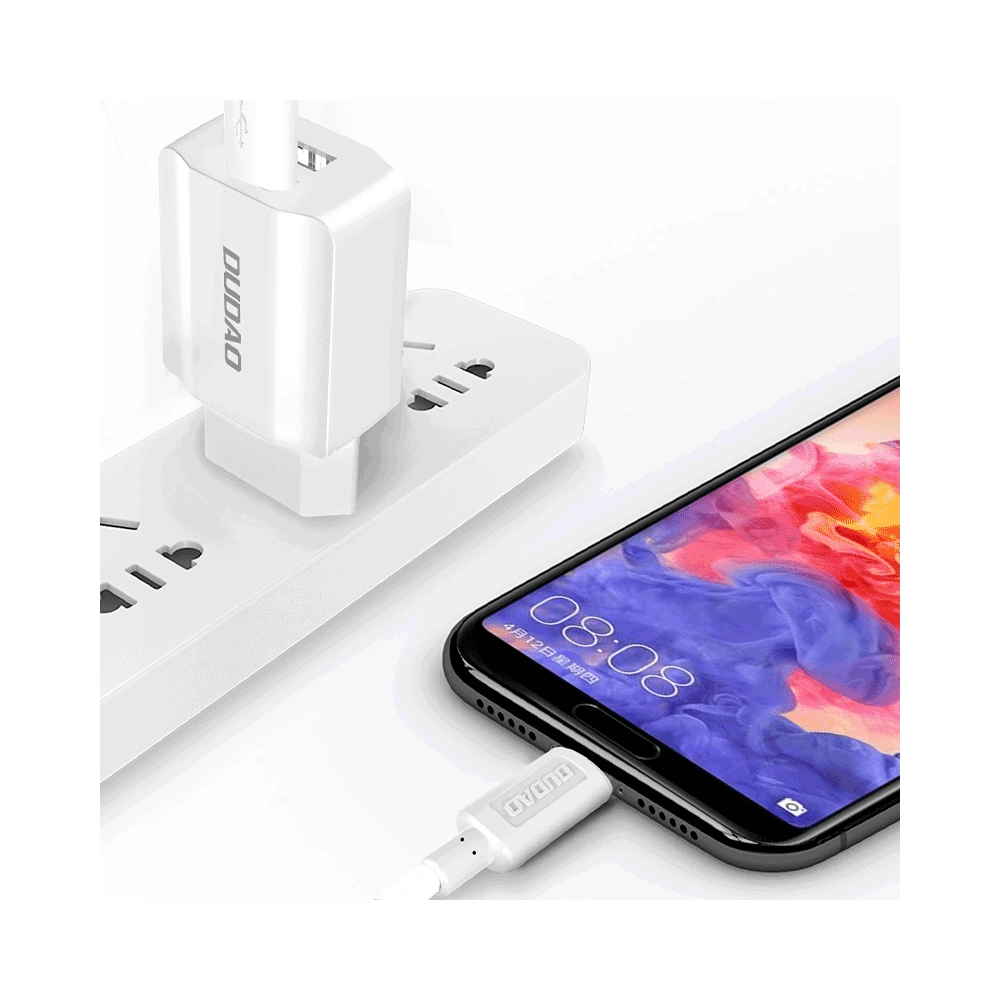 Ładowarka sieciowa Dudao 2x USB 5V/2.4A + kabel Lightning biały (A2EU)