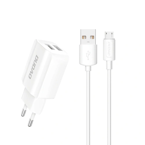 Kup Încărcător de rețea Dudao 2x USB 5V/2.4A + cablu microUSB alb (A2EU) - DDA30 - {ean13} - Sklep Home Screen