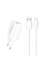 Încărcător de rețea Dudao 2x USB 5V/2.4A + cablu microUSB alb (A2EU)