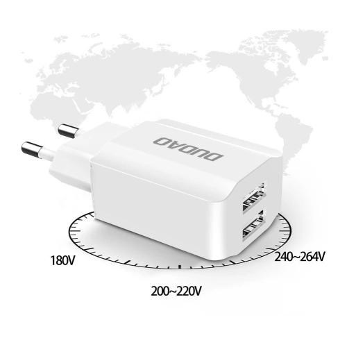 Kup Încărcător de rețea Dudao 2x USB 5V/2.4A + cablu microUSB alb (A2EU) - DDA30 - {ean13} - Sklep Home Screen