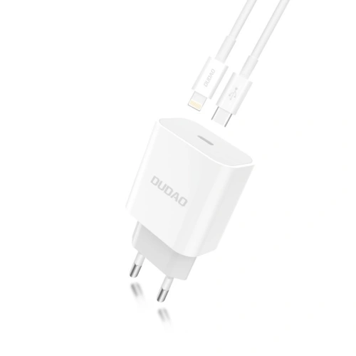 Kup Nabíječka Dudao USB-C Power Delivery 18W + kabel USB-C/Lightning 1m bílá (A8EU) - DDA34 - {ean13} - Sklep Home Screen