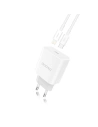 Dudao fast EU USB Type C Power Delivery 18W charger + cable USB Type C / Lightning cable 1m white (A8EU + PD cable white)