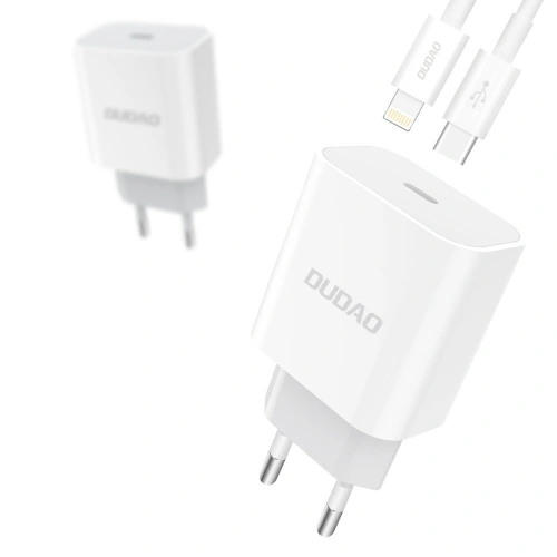 Kup Încărcător de rețea Dudao USB-C Power Delivery 18W + cablu USB-C/Lightning 1m alb (A8EU) - DDA34 - {ean13} - Sklep Home Screen