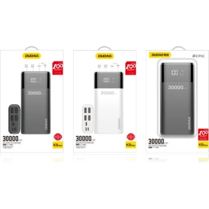 Powerbank Dudao 4xUSB 30000mAh ekran LCD 3A czarny (K8Max black)