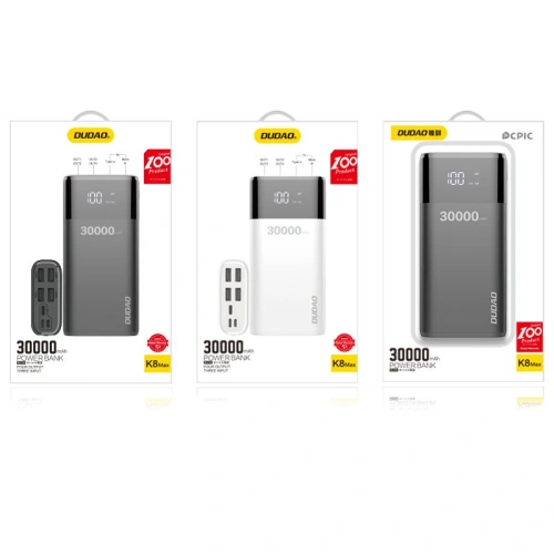 Buy Dudao powerbank 4x USB 30000mAh with LCD 3A display black (K8Max black) - DDA36 - {ean13} - Home Screen Store Europe