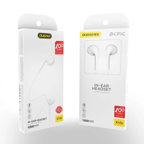 Buy Dudao in-ear wired mini jack 3.5mm earphone headset white (X10S white) - DDA37 - {ean13} - Home Screen Store Europe