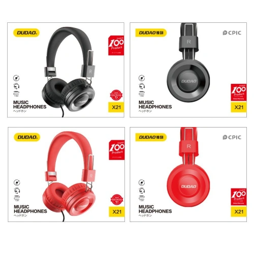 Buy Dudao wired headphones black (X21 black) - DDA38 - {ean13} - Home Screen Store Europe