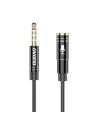 Kabel audio przedłużacz Dudao AUX do słuchawek z mikrofonem 3,5 mm mini jack black