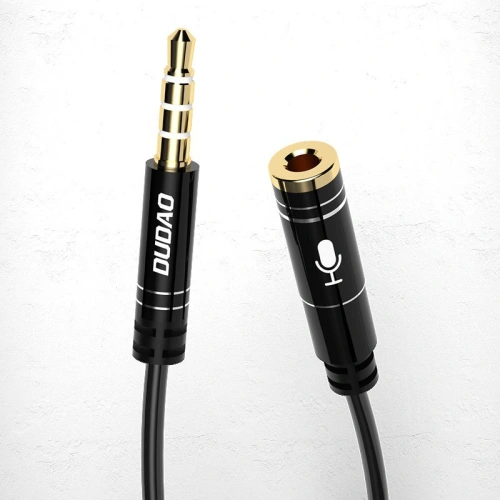 Kup Audió hosszabbító kábel Dudao AUX mikrofonos fejhallgatóhoz 3,5 mm mini jack fekete - DDA40 - {ean13} - Sklep Home Screen