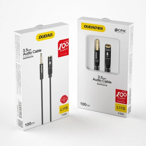 Kup Audió hosszabbító kábel Dudao AUX mikrofonos fejhallgatóhoz 3,5 mm mini jack fekete - DDA40 - {ean13} - Sklep Home Screen