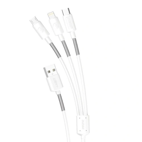 Kup Cablul Dudao 3w1 USB - Lightning/USB-C/microUSB 1.2m 4A alb (L8s) - DDA42 - {ean13} - Sklep Home Screen