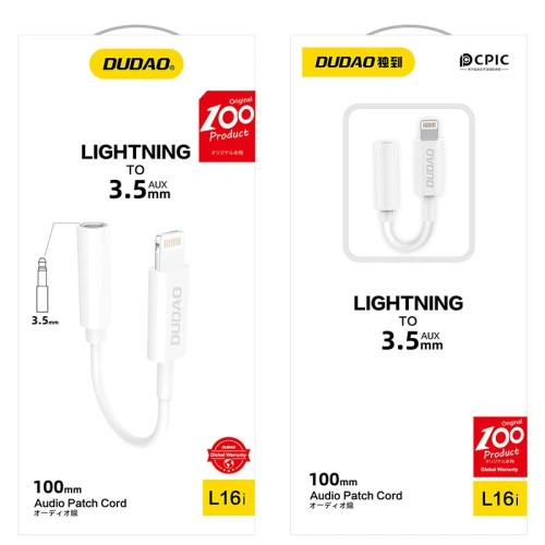 Kup Adaptér audio Dudao Lightning/mini jack 3,5mm bílý (L16i) - DDA45 - {ean13} - Sklep Home Screen