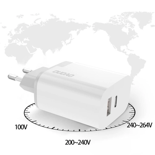 Kup Încărcător de rețea Dudao USB/USB-C Power Delivery Quick Charge 3.0 3A 22,5W alb (A6xsEU alb) - DDA46 - {ean13} - Sklep Home Screen