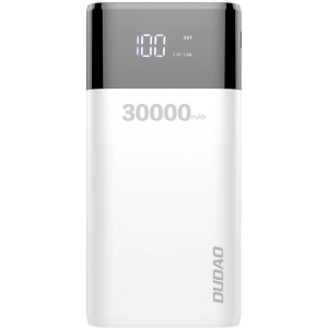 Powerbank Dudao 4xUSB 30000mAh ekran LCD 3A biały (K8Max white)