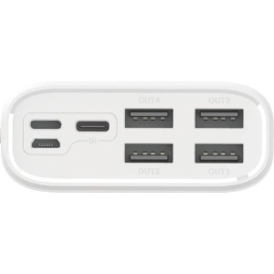 Powerbank Dudao 4xUSB 30000mAh ekran LCD 3A biały (K8Max white)