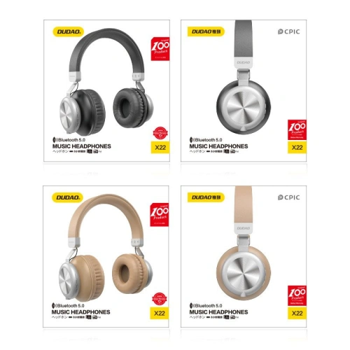 Kup Căști wireless over-ear Dudao Bluetooth microSD aurii (X22) - DDA51 - {ean13} - Sklep Home Screen