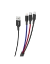Cablul Dudao 3w1 USB - Lightning/USB-C/microUSB 5A 38cm negru (L10pro)