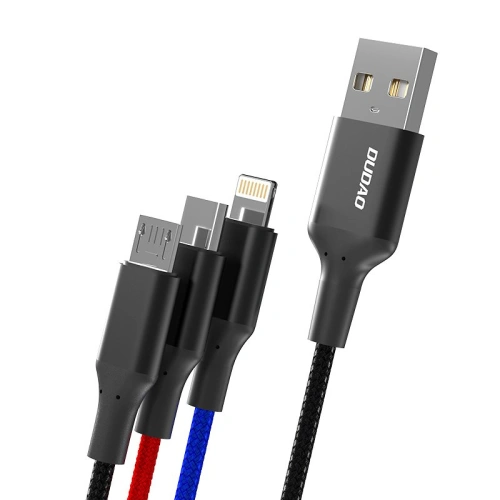 Kup Cablul Dudao 3w1 USB - Lightning/USB-C/microUSB 5A 38cm negru (L10pro) - DDA52 - {ean13} - Sklep Home Screen