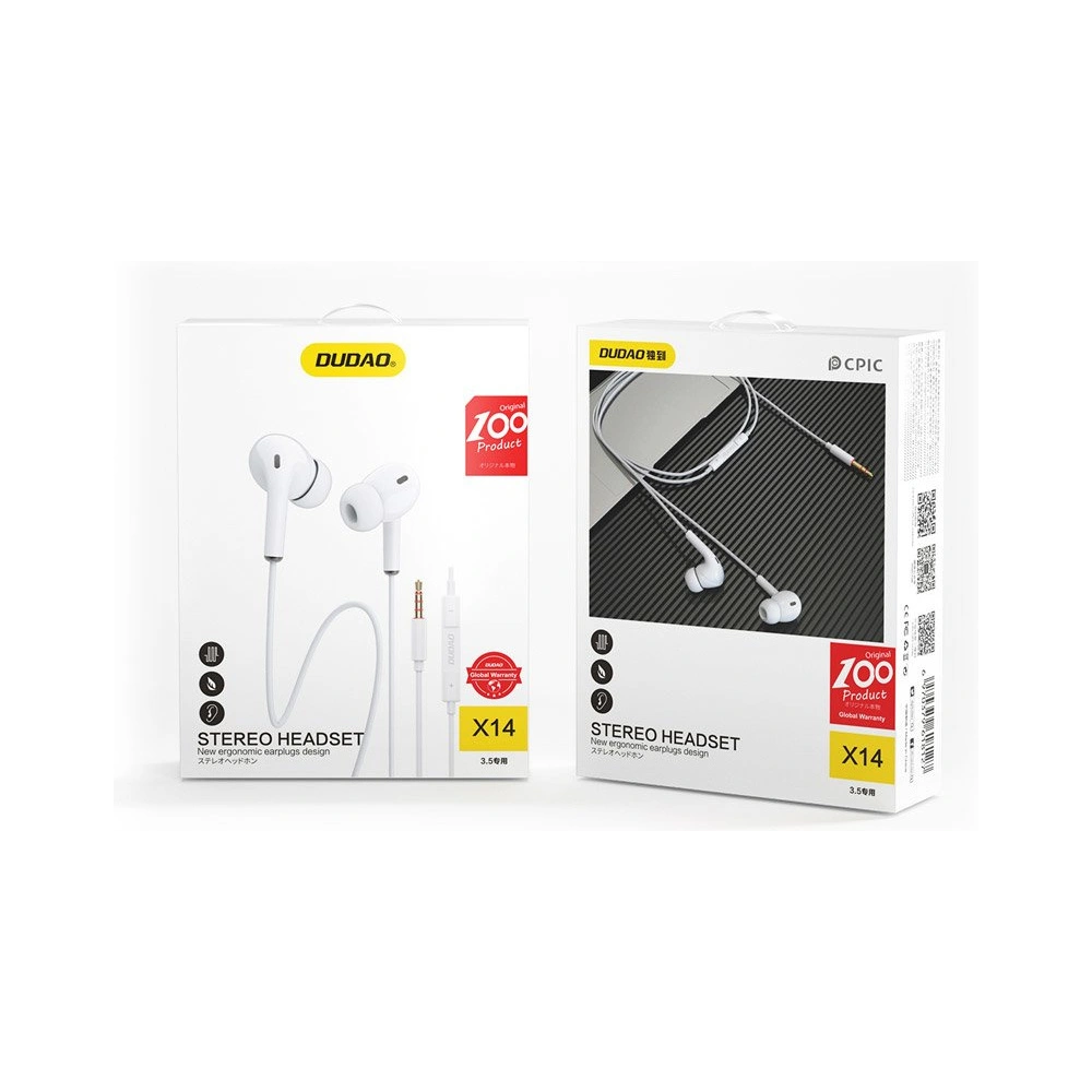 Słuchawki Dudao z pilotem i mikrofonem 3,5mm mini jack biały (X14 white)