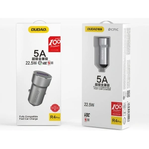 Kup Încărcător auto Dudao 5A 22.5W Quick Charge 3.0 VOOC gri (R4Pro Upgrade) - DDA55 - {ean13} - Sklep Home Screen