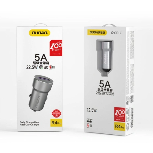 Kup Încărcător auto Dudao 5A 22.5W Quick Charge 3.0 VOOC gri (R4Pro Upgrade) - DDA55 - {ean13} - Sklep Home Screen