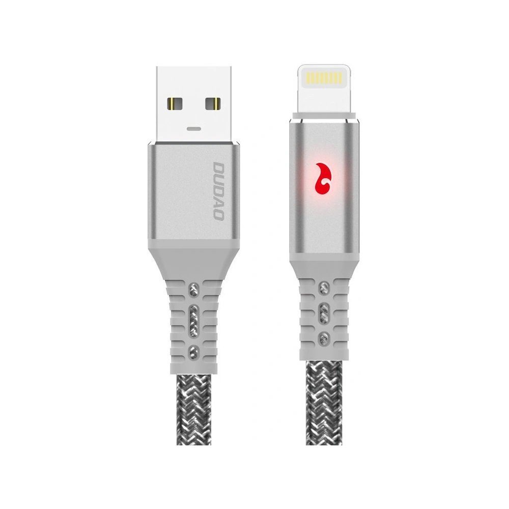 Kabel Dudao USB - Lightning 1m 3A LED szary (L7xL)