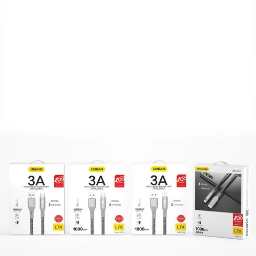 Kup Kabel Dudao USB - Lightning 1m 3A LED grau (L7xL) - DDA60 - {ean13} - Sklep Home Screen
