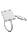 Adapter audio Dudao USB-C - USB-C/3,5mm mini jack alb (L13T)