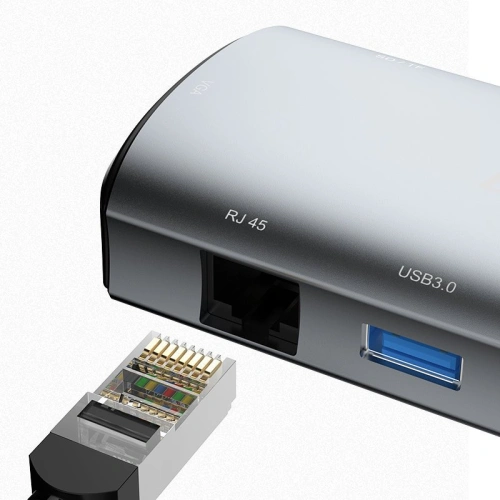Kup Hub Dudao 11w1 USB-C - USB-C PD 60 W/HDMI/3,5 mm Mini-Klinke/USB 2.0/Kartenleser/VGA/RJ45/3x USB 3.2 Gen 1 grau (A15Pro) - DDA66 - {ean13} - Sklep Home Screen