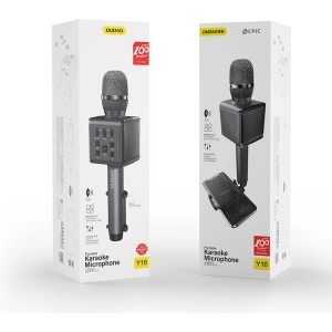 Kup Bezprzewodowy mikrofon do karaoke Dudao Bluetooth głośnik uchwyt na telefon czarny (Y16) - DDA67 - {ean13} - Sklep Home Screen