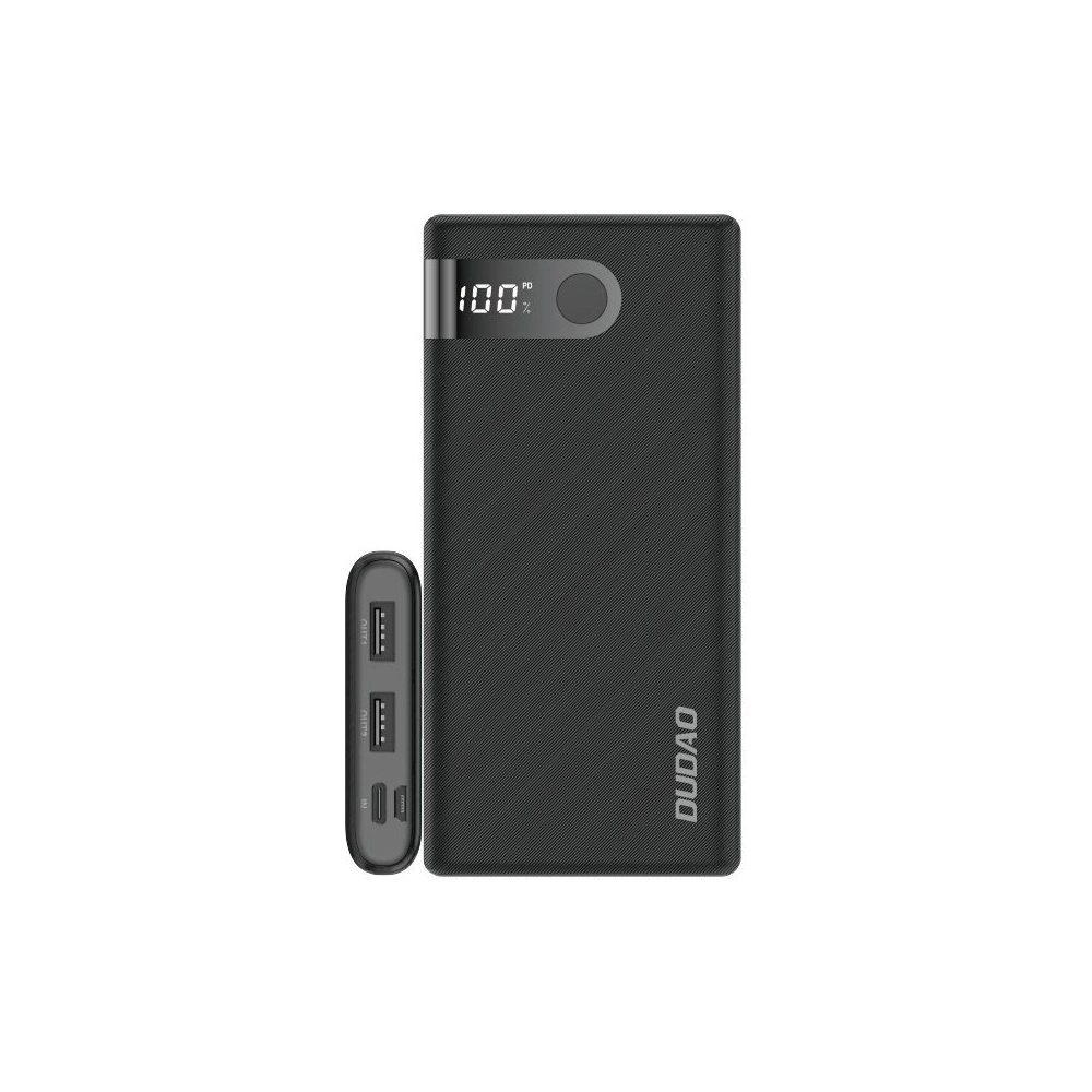 Powerbank Dudao 10000mAh 2xUSB/USB-C/microUSB 2A ekran LED czarny (K9Pro-02)