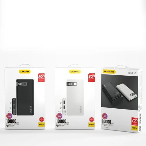 Kup Powerbank Dudao 10000mAh 2xUSB/USB-C/microUSB 2A LED-Display schwarz (K9Pro-02) - DDA74 - {ean13} - Sklep Home Screen