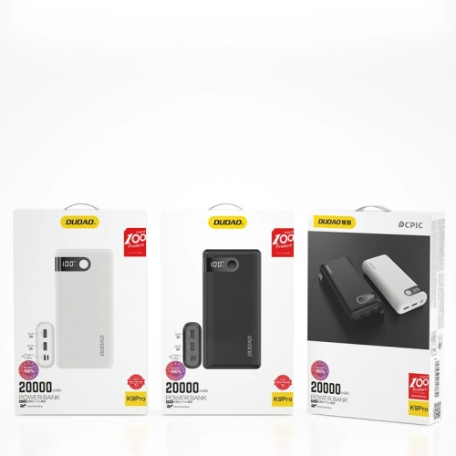 Kup Powerbank Dudao 20000mAh 2xUSB/USB-C/microUSB 2A LED-Display schwarz (K9Pro-06) - DDA76 - {ean13} - Sklep Home Screen