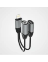 Buy Dudao Headphone Adapter Lightning to Lightning Adapter + 3.5mm Mini Jack for Music and Charging Gray (L17i + Gray) - DDA77 - {ean13} - Home Screen Store Europe