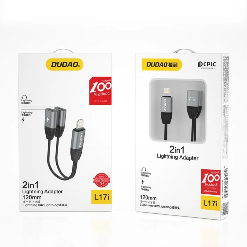 Kup Adapter audio Dudao Lightning - 2x Lightning gri (L17i) - DDA78 - {ean13} - Sklep Home Screen