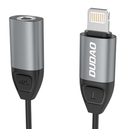 Kup Adapter audio Dudao Lightning - Lightning/3,5mm mini jack gri (L17) - DDA79 - {ean13} - Sklep Home Screen