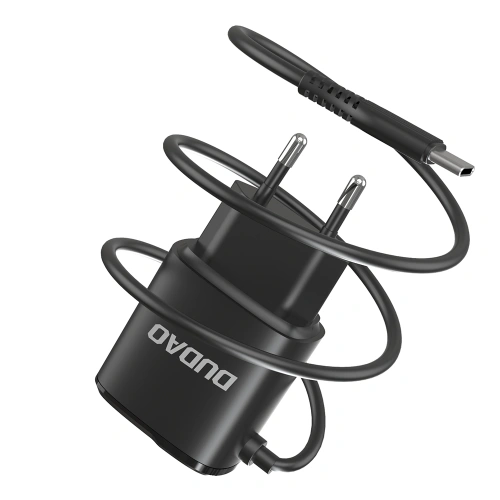 Kup Încărcător de rețea Dudao 2x USB cu cablu USB-C încorporat 12 W negru (A2ProT) - DDA86 - {ean13} - Sklep Home Screen