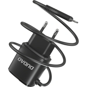 Kup Încărcător de rețea Dudao 2x USB cu cablu Lightning încorporat 12W negru (A2ProL) - DDA87 - {ean13} - Sklep Home Screen