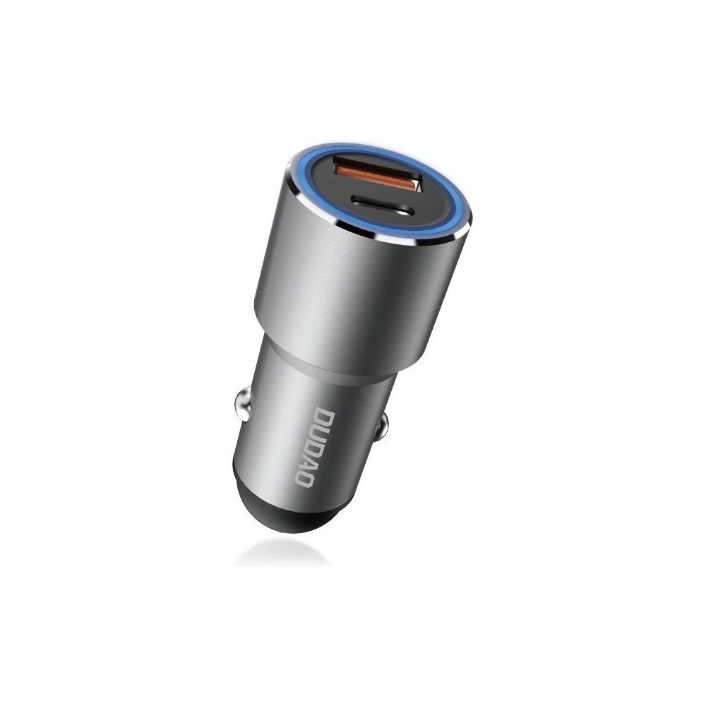 Ładowarka samochodowa Dudao USB/USB-C Power Delivery Quick Charge 22,5W szary (R4PQ)