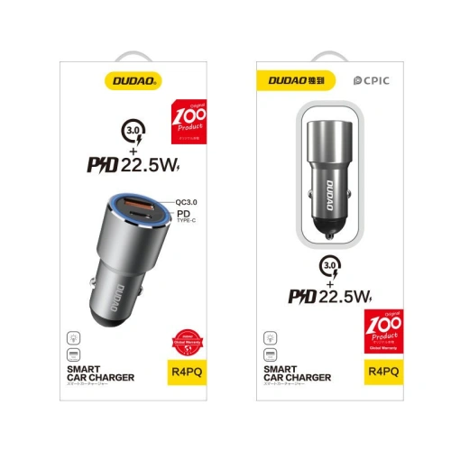Kup Încărcător auto Dudao USB/USB-C Power Delivery Quick Charge 22,5W gri (R4PQ) - DDA88 - {ean13} - Sklep Home Screen