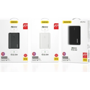 Powerbank Dudao 10000mAh Power Delivery Quick Charge 3.0 22,5 W czarny (K14)