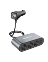 Încărcător auto Dudao 2xUSB/3x distribuitor priză brichete negru (R1Pro)