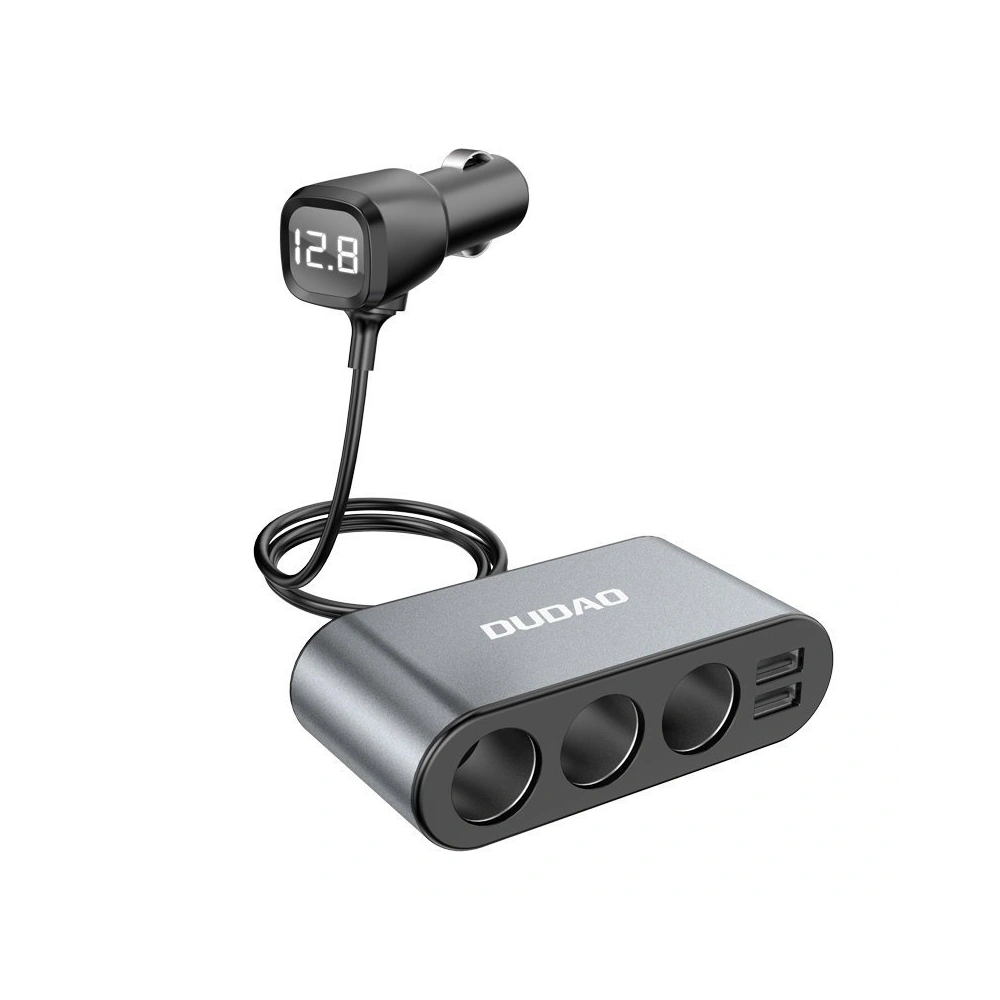Ładowarka samochodowa Dudao 2xUSB/3x rozdzielacz gniazda zapalniczki czarny (R1Pro)
