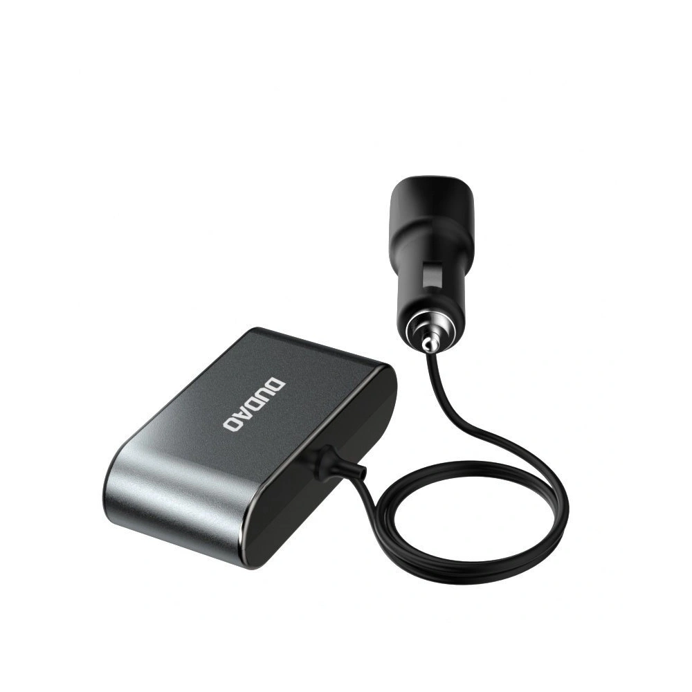 Ładowarka samochodowa Dudao 2xUSB/3x rozdzielacz gniazda zapalniczki czarny (R1Pro)
