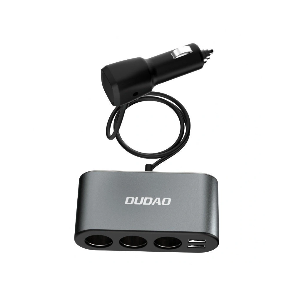 Ładowarka samochodowa Dudao 2xUSB/3x rozdzielacz gniazda zapalniczki czarny (R1Pro)