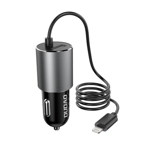 Kup Încărcător auto Dudao USB cu cablu Lightning integrat 3,4 A negru (R5Pro L) - DDA96 - {ean13} - Sklep Home Screen